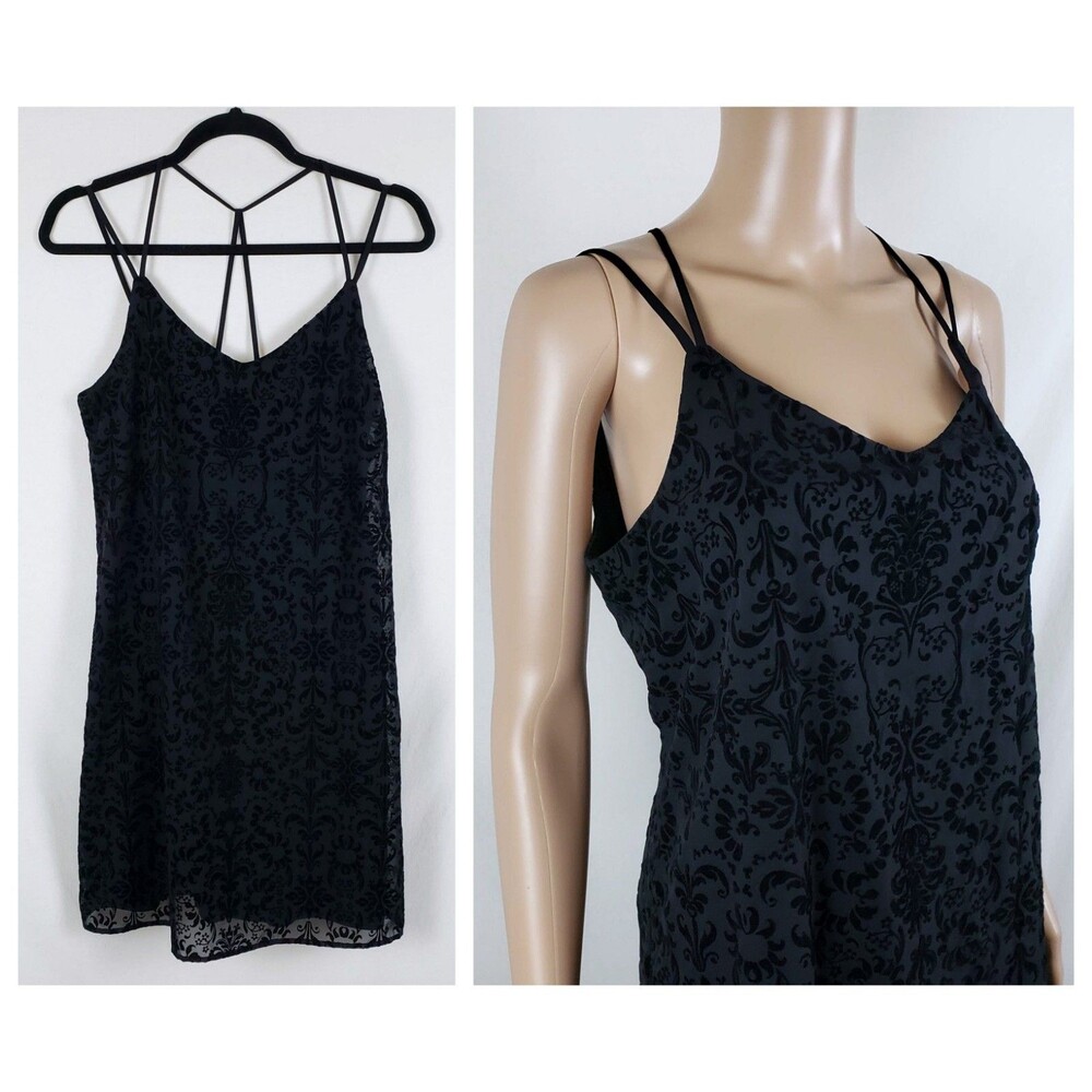 Xhilaration Whimsigoth Fairy Grunge Slip Dress Womens M Strappy Witchy Black